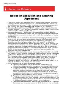 Notice of Execution and Clearing Agreement