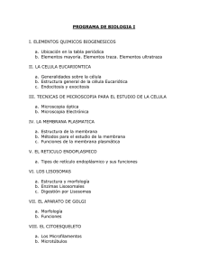 PROGRAMA DE BIOLOGIA I I. ELEMENTOS QUIMICOS