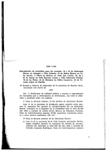 LEY 6.165 Expropiación de inmuebles para las escuelas: 10 y 22 de