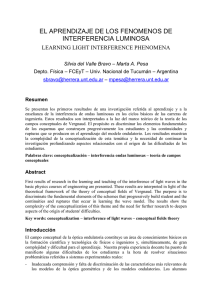 el aprendizaje de los fenomenos de interferencia luminosa