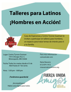 ve Talleres para Latinos &iexcl;Hombres en Acci&oacute;n! Casa de Esperanza y