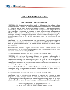 CÓDIGO DE COMERCIO, LEY 3284.