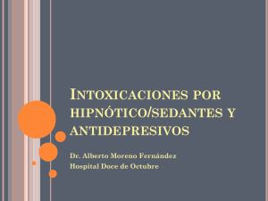 intoxicaciones por hipnótico/sedantes y antidepresivos