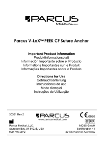 Parcus V-LoXTM PEEK CF Suture Anchor