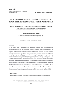 LA LEY DE TRANSPARENCIA Y LA CORRUPCIÓN. ASPECTOS