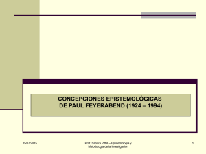 CONCEPCIONES EPISTEMOLÓGICAS DE PAUL FEYERABEND