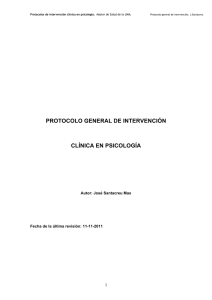 Protocolo general de intervención clínica en psicología.