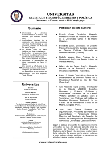 universitas, nº 4 - Revista de Filosofía, Derecho y Política