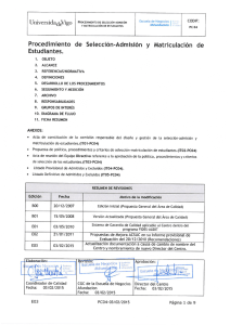 Procedimiento de Selección-Admisión y Matriculación de Estudiantes.