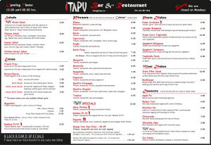 itapu menu - a3 - Costa del Sol Holidays