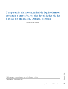 Comparación de la comunidad de Equinodermos, asociada a