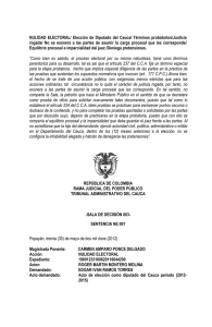 NULIDAD ELECTORAL/ Elección de Diputado del Cauca/ Términos