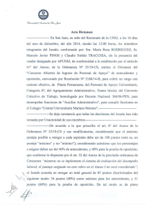 Acta Dictamen ------------------ -- En San Juan, en sede del Rectorado