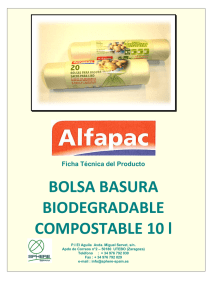 BOLSA BASURA BIODEGRADABLE COMPOSTABLE 10 l