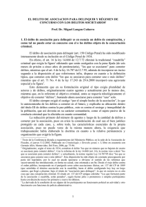 el delito de asociacion para delinquir y régimen de concurso con los