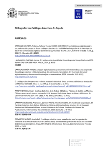 Los catálogos colectivos en España