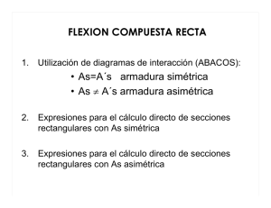 FLEXION COMPUESTA RECTA • As=A´s armadura simétrica • As