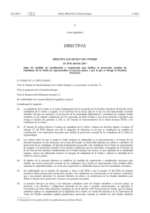 DIRECTIVA (UE) 2015/ 637 DEL CONSEJO