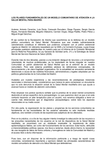 Los pilares fundamentales de un modelo comunitario de atención a