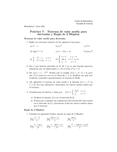 Teorema de valor medio para derivadas y Regla de L`Hôpital