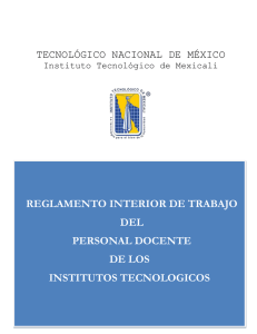 Reglamento Personal Docente - Instituto Tecnológico de Mexicali
