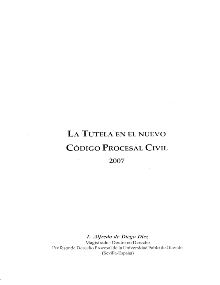 La Tutela En El Nuevo Código Procesal Civil