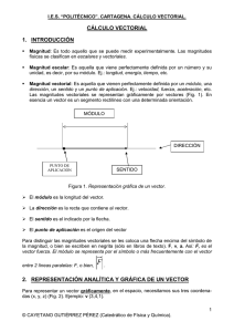 cálculo vectorial 1. introducción 2. representación analítica y gráfica