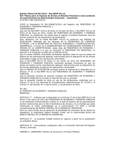 Boletín Oficial 03/04/2013 - Res.MEFP 92/13 Ref. Plazos para el