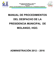 manual de procedimientos del despacho de la presidencia
