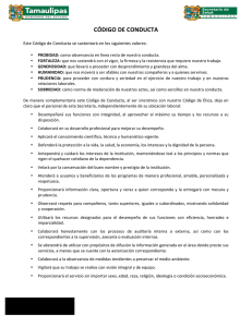 Código de conducta de la Secretaria de Salud de Tamaulipas