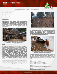 Deslizamientos en Puebla y Veracruz, México