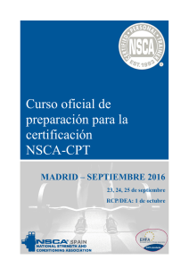 Curso oficial de preparación para la certificación NSCA-CPT