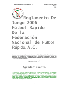 Reglamento Oficial 2006 - ACTIVIDADES DEPORTIVAS DE LA FES