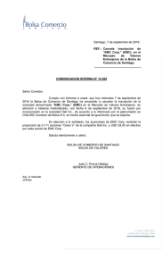 Santiago, 7 de septiembre de 2016 REF.: Cancela inscripción de