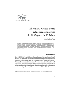 El capital ficticio como categoría económica de El Capital de C. Marx