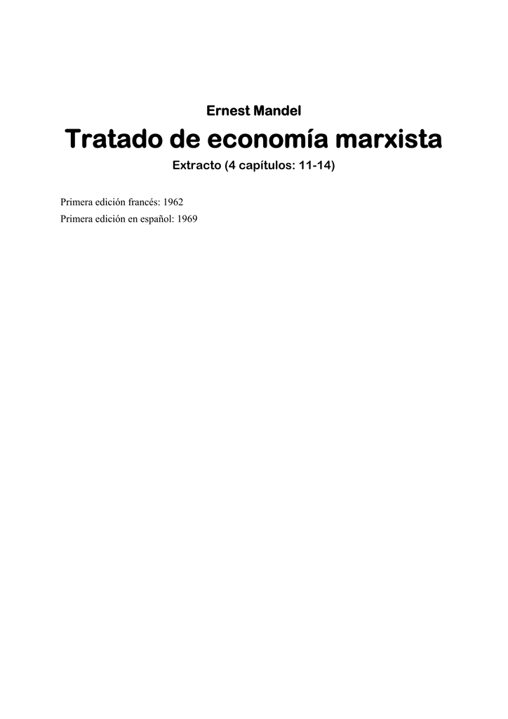 Tratado De Economía Marxista