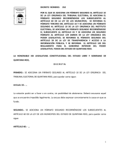 se adiciona - Poder Legislativo del Estado de Quintana Roo