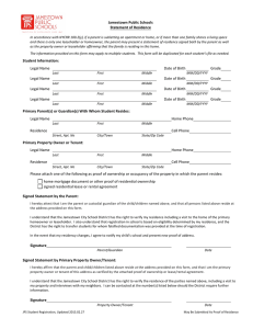 Statement of Residence Form
