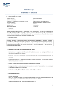 Perfil de Cargo INGENIERO DE ESTUDIOS