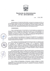 Resolución de Administración Nº700 -2015-0EFA/OA