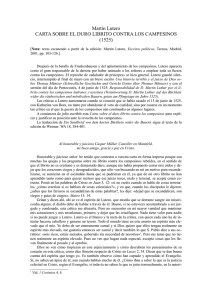 Martin Lutero CARTA SOBRE EL DURO LIBRITO CONTRA LOS