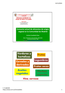 Verduras y hortalizas Frutas Cereales y derivados Legumbres