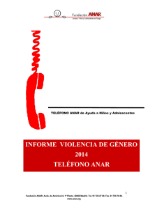informe violencia de género 2014 teléfono anar