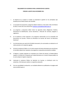 Reglamento de Audiencia para la Rendición de Cuentas.