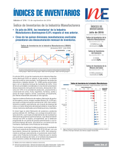 índices de inventarios - Instituto Nacional de Estadísticas