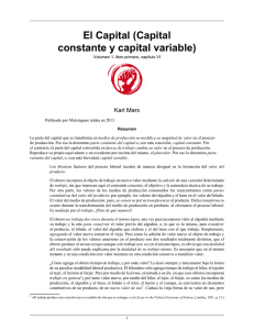 El Capital (Capital constante y capital variable)