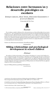Relaciones entre hermanos y desarrollo psicológico