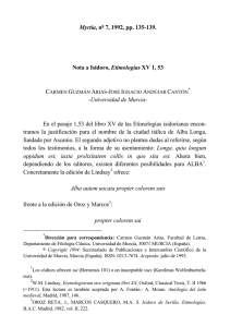 Myrtia, n1 7, 1992, pp. 135-139. Nota a Isidoro, Etimologías XV 1, 53