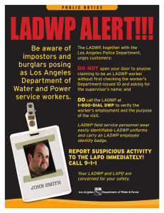 Be aware of impostors and burglars posing as Los Angeles