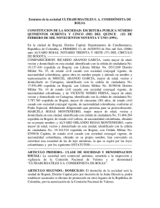 Estatutos de la sociedad ULTRABURSATILES S. A. COMISIÓNISTA